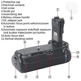 Lp-e6n Dste 708022115770 Replacement For Pro Bg-e14 Vertical Battery Grip 2x Lp-e6 Compatible #2