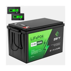 Eryy Yd12300 12v 300ah Lifepo4 Battery With 200a Bms And Lcd Voltmeter Up To 15000 C