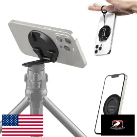 Mosenvka B0dtg1zd6g Magnetic Phone Tripod Mount With 1/4 Inch Hole And Cold Shoe Foldable Travel Stand