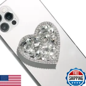 On The Grip B0d96m76np Onthegrip Cubic Diamond Heart Collapsible Expandable Mobile Phone Stand