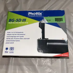 Bg-5d Photitix New Phottix Battery Grip Iii For Canon Eos 5d Mark Digital Slr Camera