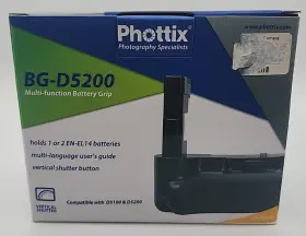 Phottix Bg-d5200 Multi-function Battery Grip For Nikon D5100 D5200 Brand New