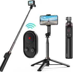 Te-rcss-001 Telesin Selfie Stick Tripod With Remote For Gopro 13 12 11 10 9 8 Black Go Pro Max