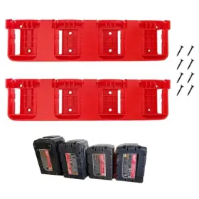 Wolgnki B0d1xqjrjt 2pcs Milwaukee M18 Battery Holder 4-slot Garage Organizer