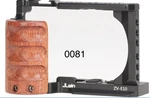 Focusfoto Aluminium Camera Cage With Wooden Side Grip For Sony ZV-E10 (0081). Fixed Price $30.00.