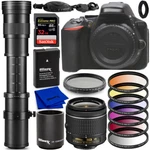 Nikon D5600 Dslr With Af-p Dx 18-55MM + 420-800MM Lenses Top Value Bundle. Fixed Price $905.99.