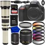 Nikon D5600 Dslr With Af-p Dx 18-55MM + 650-1300MM Lenses Top Value Bundle. Fixed Price $973.55.