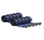 (10 Pack) Kinedyne 4"X30' Tie Down Winch Straps W/flat Hook, Wll 5400 - Blue. Fixed Price $179.99.