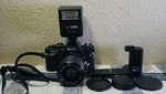 Ricoh XR-10 35MM Slr Camera Five Star 35-75MM Lens Power Grip PG-4 Winder. Fixed Price $65.00.